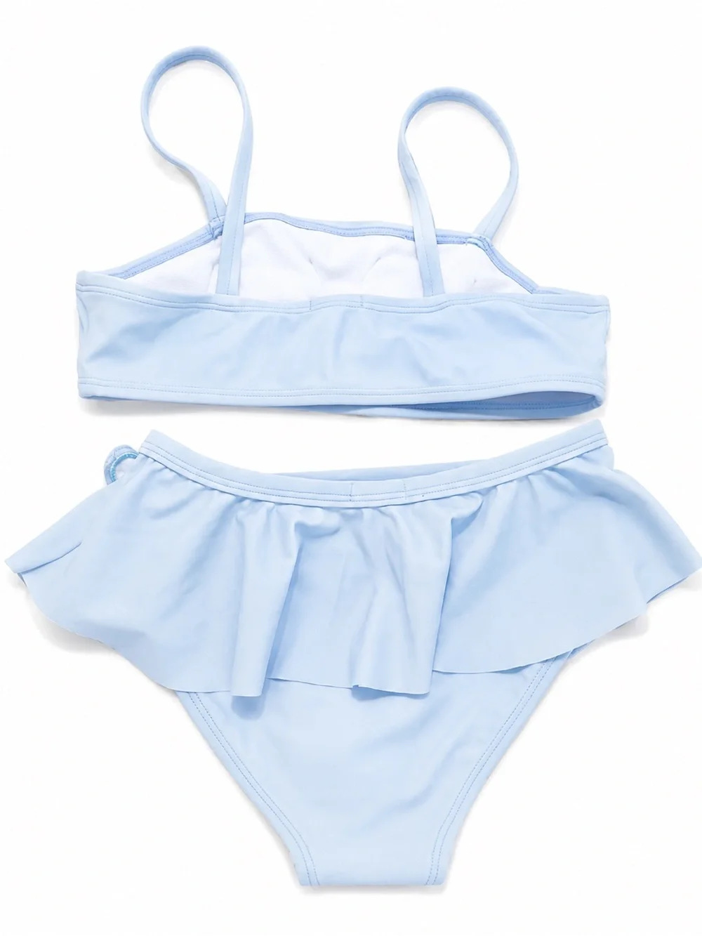 Light Blue Lapdoodle Girls' Butterfly Two-Piece Swim Set with Pink Accents